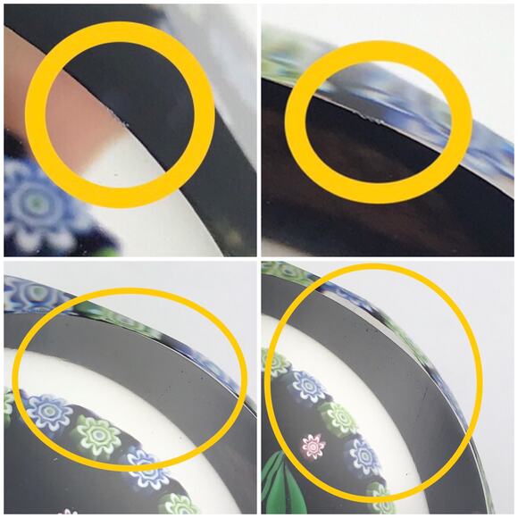 Perthshire 1995D Daisies Lampwork Flower Millefiori Garland Faceted Paperweight - Picture 15 of 16